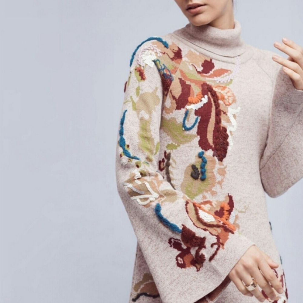 Stunning Anthropologie sweater dress Swing with Petals, new with tags, size M - Picture 11 of 12